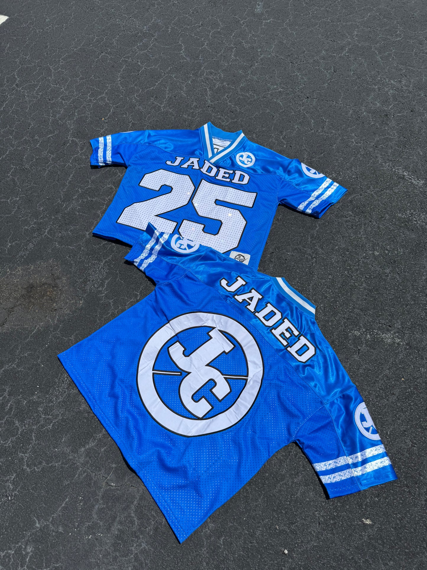 BLUE RHINESTONE JERSEY